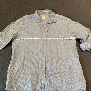 Sigrid Olsen Blue and White Striped Casual Shirt